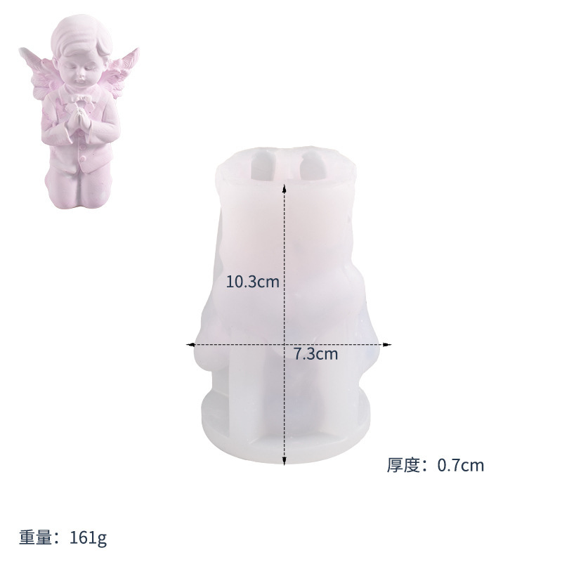 Model Kit Cement - Rose Angel Candle Silicone Mold 3D