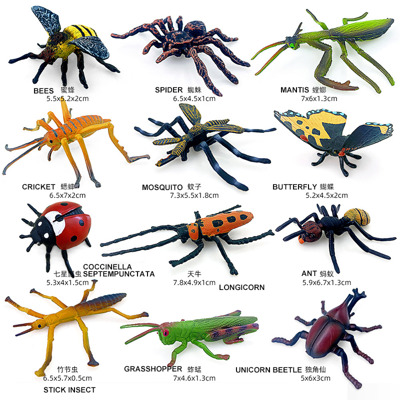 12pcs Wild Insect Animals Mode - Model Kit Lizard recension och pris