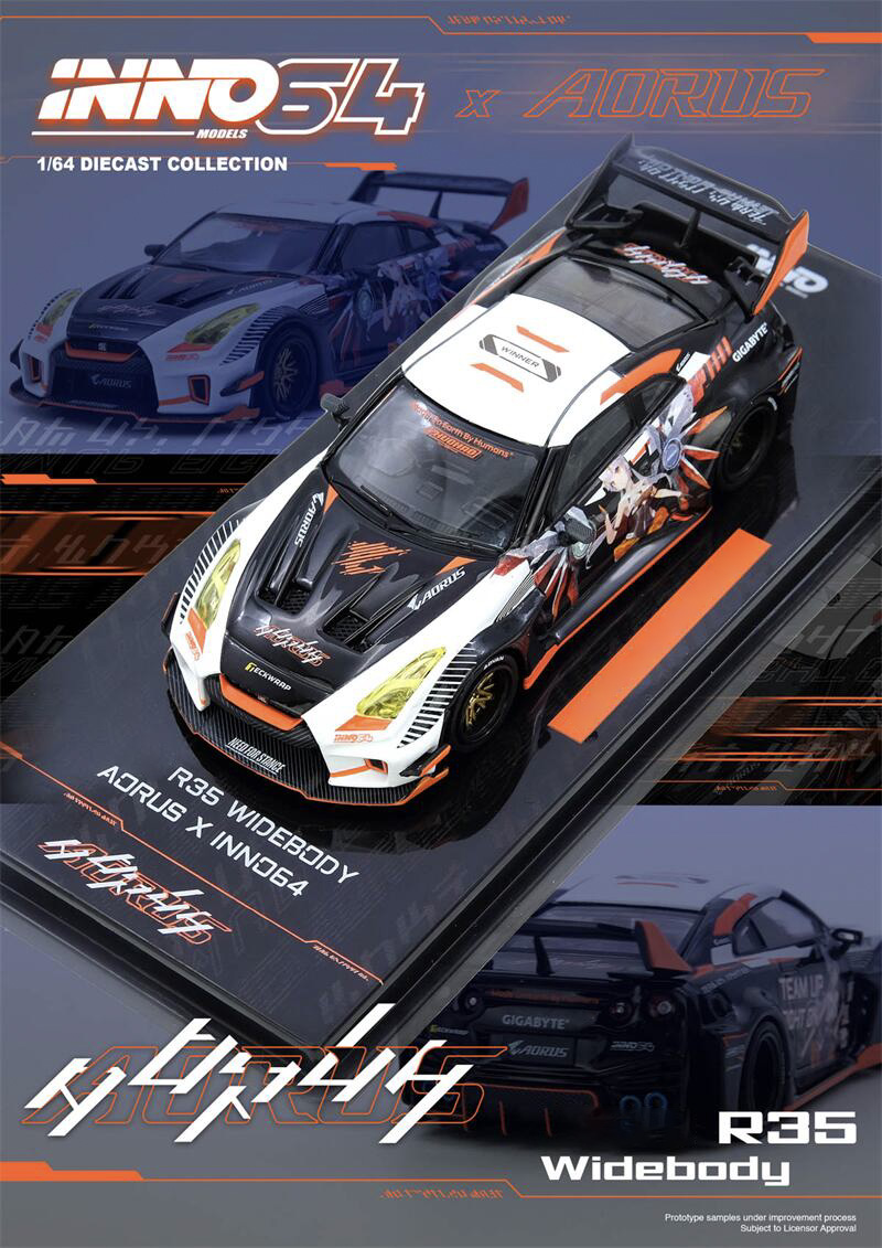 INNO 1:64 R35 WIDEBODY AORUS X - Model Kit R34 recension och pris