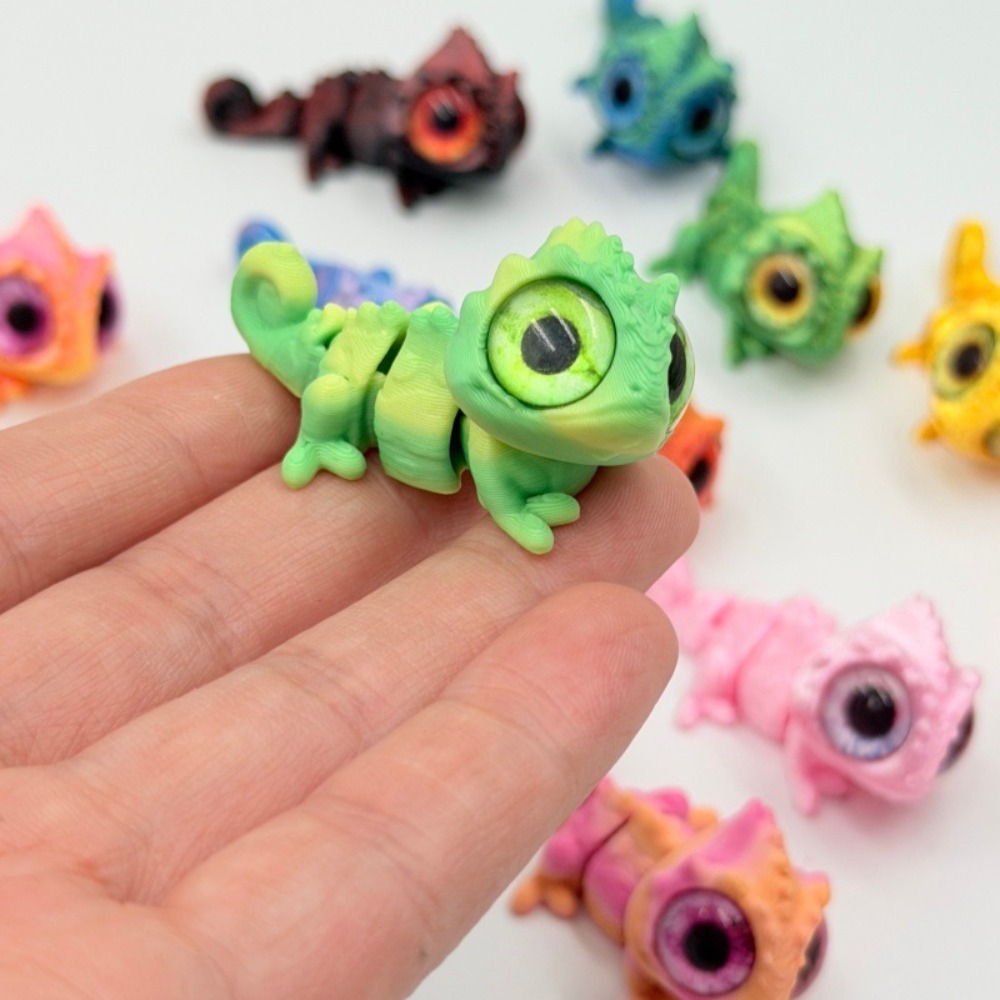 3D Printed Mini Chameleon Figu - Model Kit Lizard recension och pris