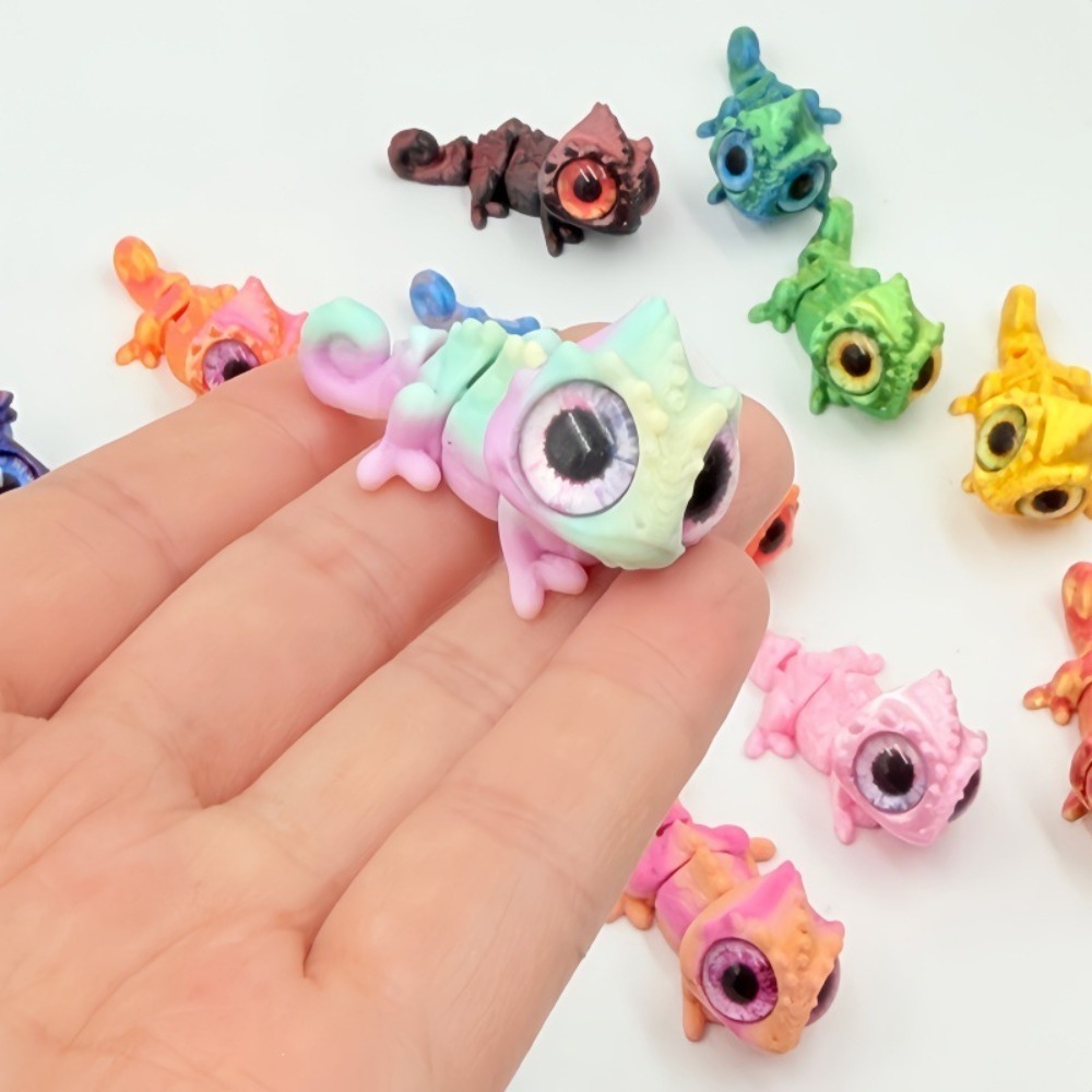 3D Printed Mini Chameleon Figu - Model Kit Lizard recension och pris