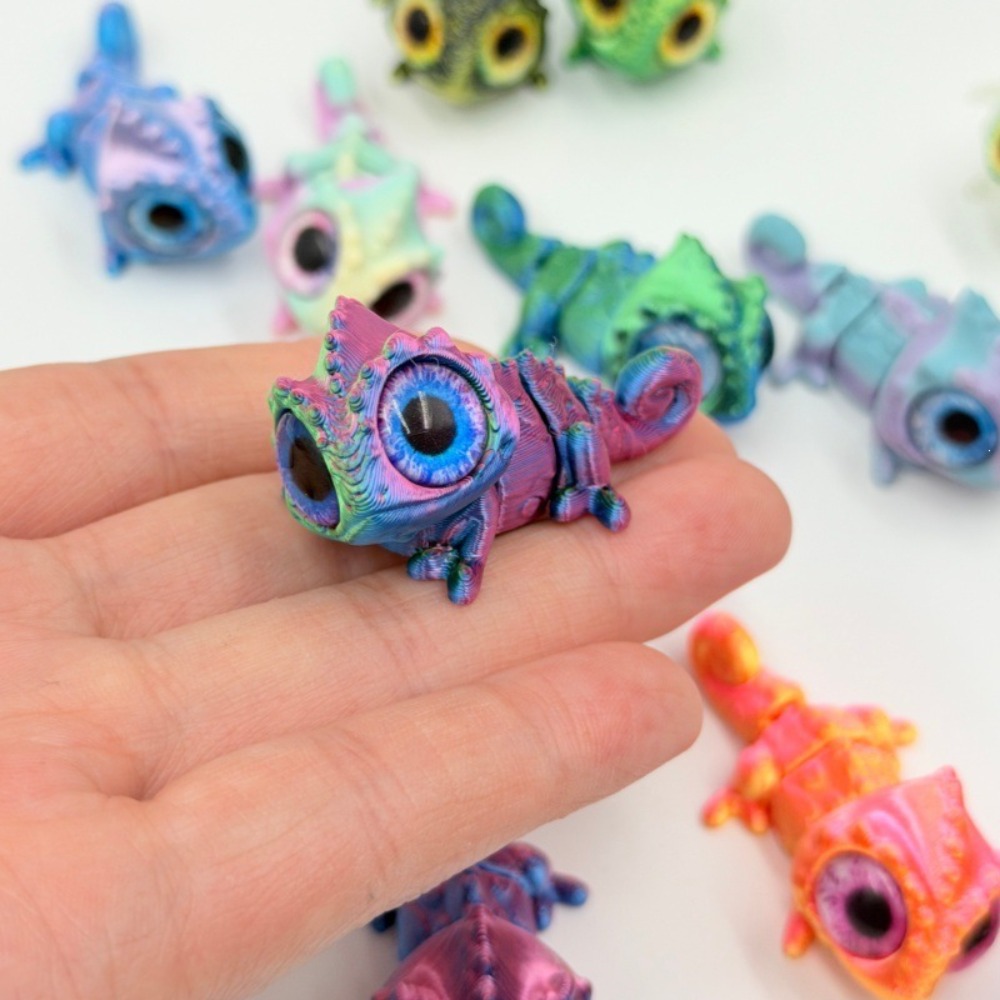 3D Printed Mini Chameleon Figu - Model Kit Lizard recension och pris