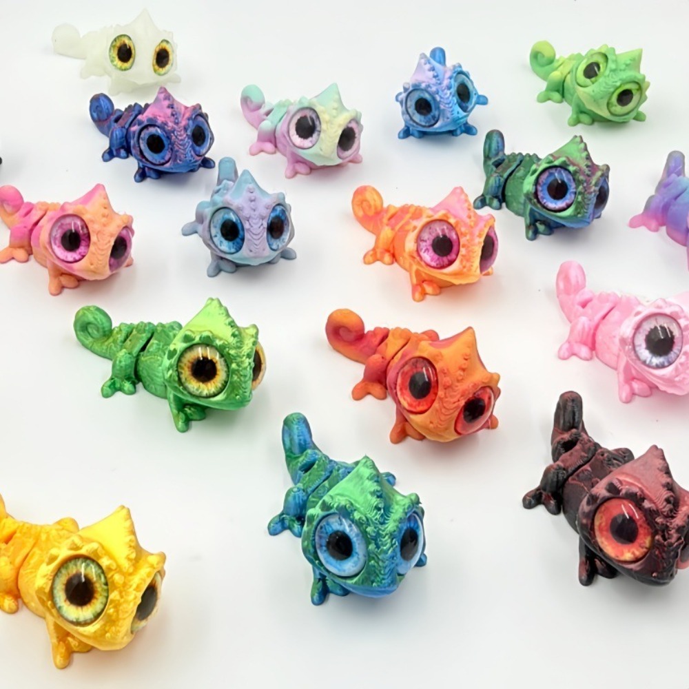 3D Printed Mini Chameleon Figu - Model Kit Lizard recension och pris