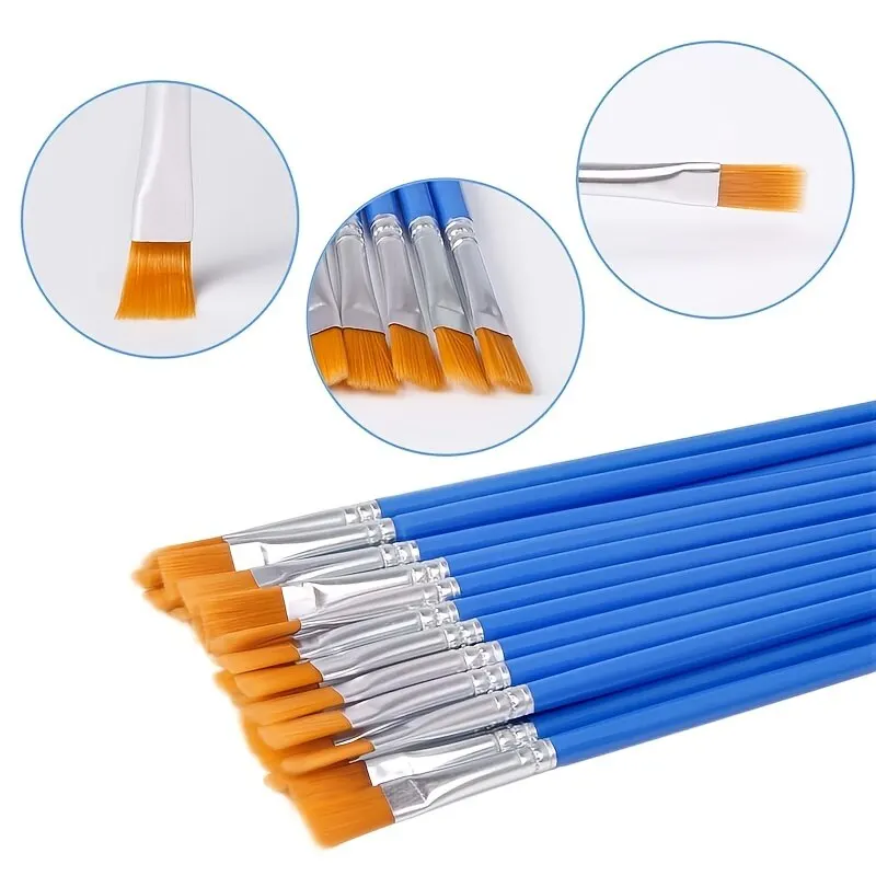 Nylon Flat Paint Brushes with  - Plastic Model Paint recension och pris