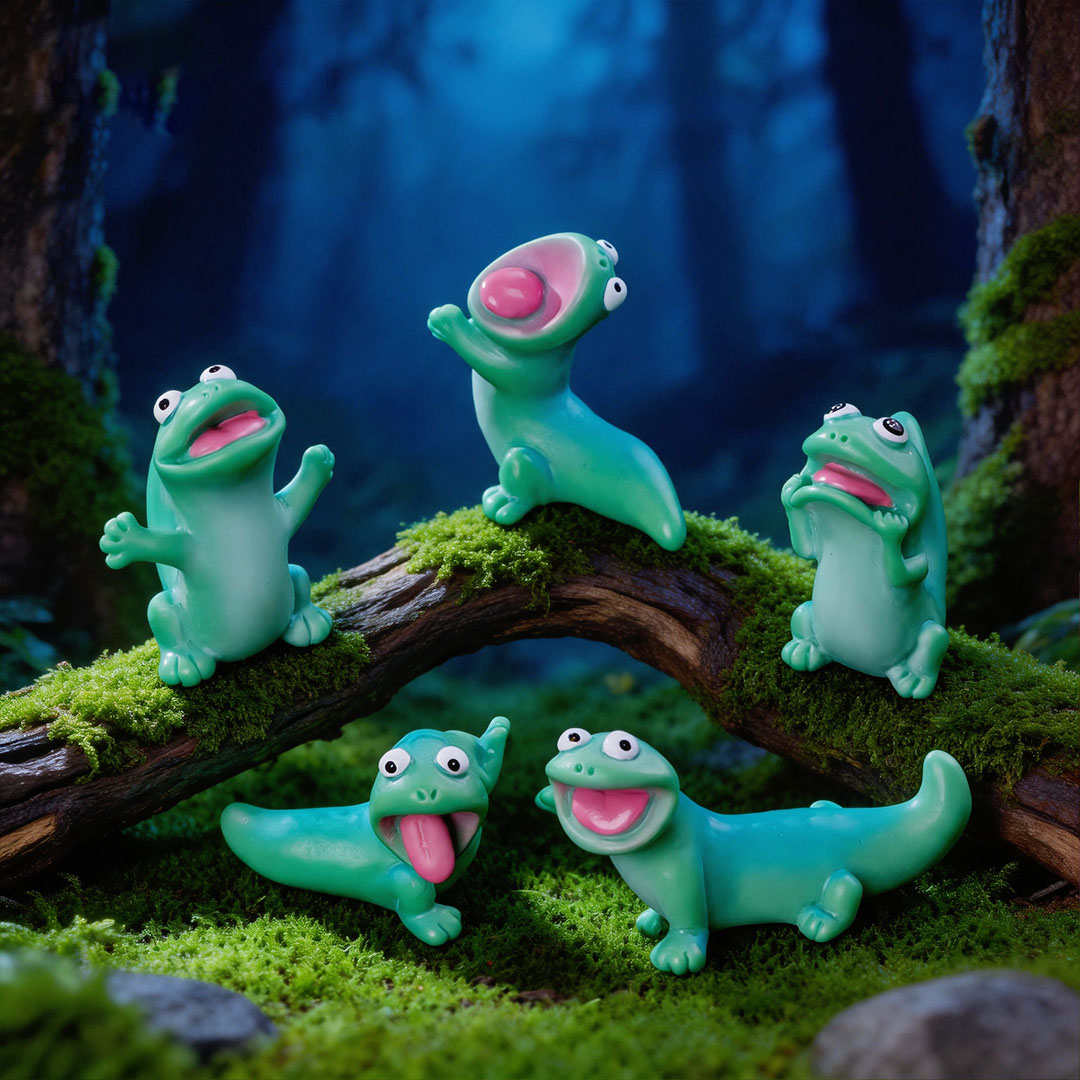 5pc Cartoon Funny Green Lizard - Model Kit Lizard recension och pris