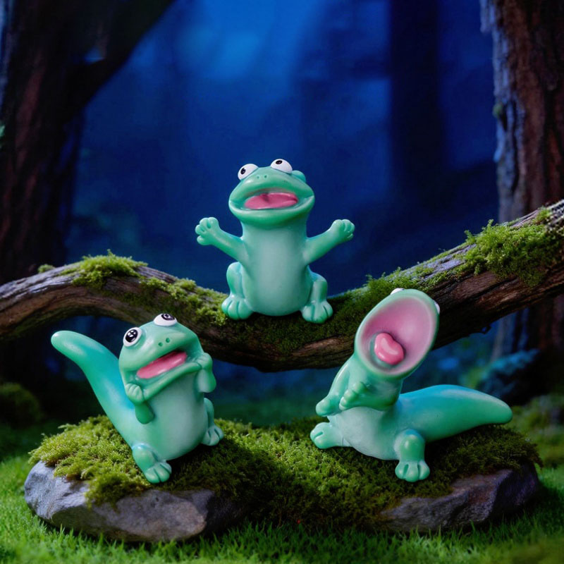 5pc Cartoon Funny Green Lizard - Model Kit Lizard recension och pris