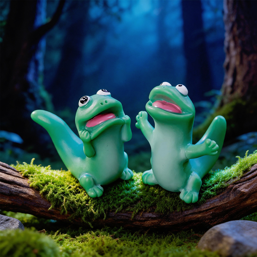 5pc Cartoon Funny Green Lizard - Model Kit Lizard recension och pris